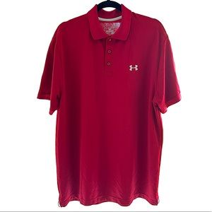 Under Armour Heat Gear Loose Red Polo Shirt Size XL